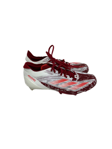 Used Adidas ADIZERO ELECTRIC Adult FB Cleats White And Red Senior 10 11692-S000139907