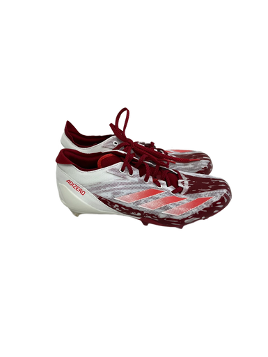 Used Adidas ADIZERO ELECTRIC Adult FB Cleats White And Red Senior 10 11692-S000139907