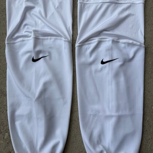 Rare! Nike IIHF Pro Stock Hockey Socks White Size Large