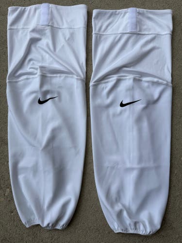 Rare! Nike IIHF Pro Stock Hockey Socks White Size Large
