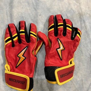 Red Yth Small Bruce Bolt Batting Gloves (Used)