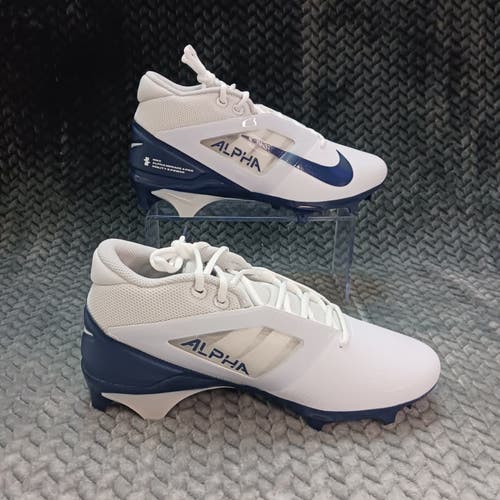 Nike Alpha Menace 4 Pro Men's White Navy Blue Football Cleats FD7037-104 Size 8