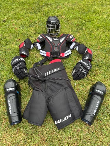 Senior Large Bauer NSX Starter Kit w/ 14" INT Shin Pads