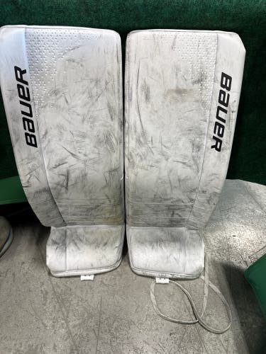 White Bauer GSX Goalie Leg Pads (Used) | Intermediate Large (30+)