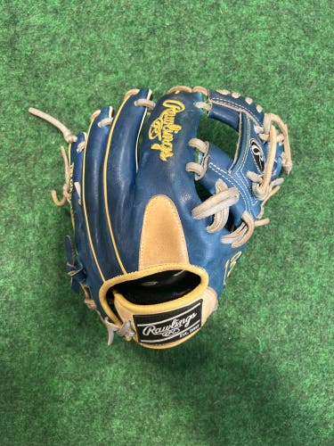 Blue & Black Rawlings Heart of the Hide (PRO204U-2) RH Infield Glove 11.5" (Used)
