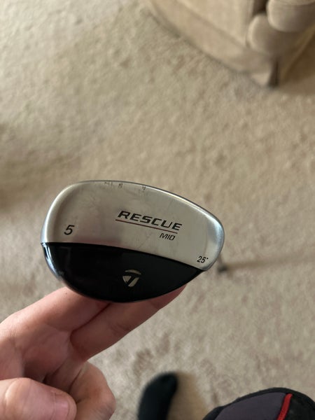 25 degree Men's TaylorMade Rescue Mid Right Handed Hybrid Stiff Flex 5H (Used)