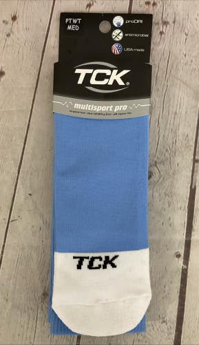 TCK 35452 Adult's Multisport Pro Durable Athletic Socks Light Blue White Medium