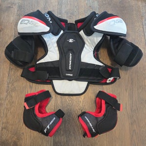 Youth Large Easton Synergy Shoulder Pads Combo Set with CCM FT350H Elbow Pads(Used)