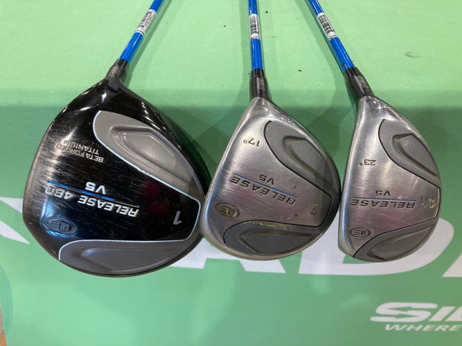 Used USKG Release V5 Right Handed Driver, 3 Wood, 4 Hybrid Combo Set | Junior Flex