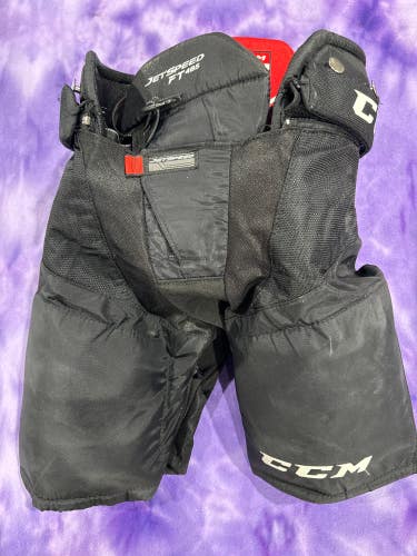 Black Junior Medium CCM JetSpeed FT485 Hockey Pants (Used)