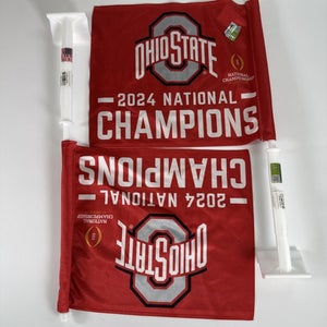 Ohio State Buckeyes NCAA 2024 National Champions Car Flag Set of 2 NEW