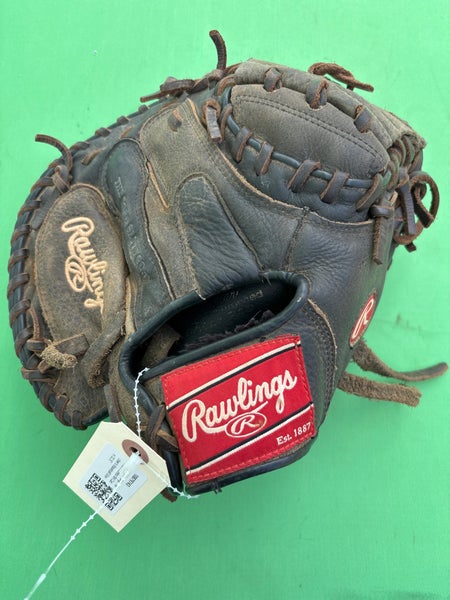 Brown Rawlings Premium Series RH Catcher's Baseball Glove 32.5"