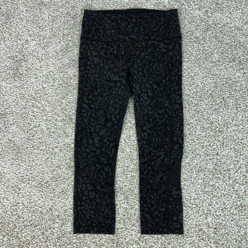 Lululemon Leggings Womens 6 Cheetah Pattern Pace Rival High Rise Crop Yoga Pants