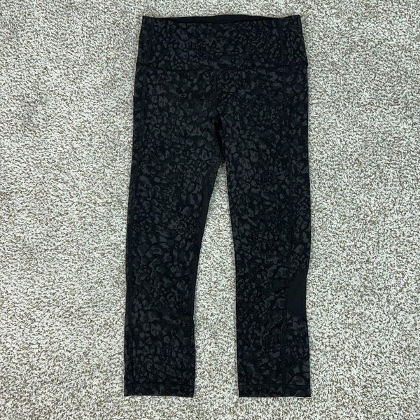Lululemon Leggings Womens 6 Cheetah Pattern Pace Rival High Rise Crop Yoga Pants