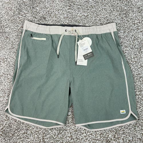 Vuori Shorts Mens 2XL XXL Banks Green Neptune Board Performance Swimwear Hybrid