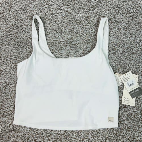 Vuori Top Women XL White Daily Crop Performance Tank Stretch Athleisure Sport V7