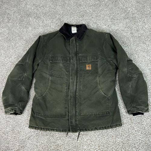 Carhartt Jacket Mens XL Tall Green Workwear Corduroy Collar Duck Arctic Quilt