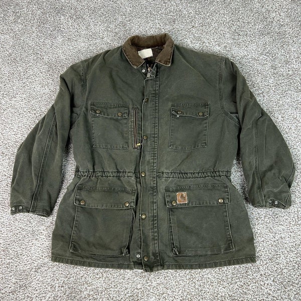 Vintage Carhartt Jacket Mens XL Tall Barn Coat Chore Canvas Blanket Lined 90s