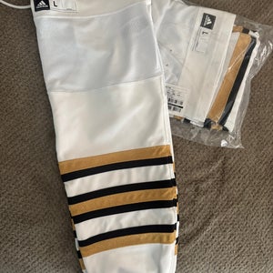 New Bruins Centennial White Large Senior Adidas Socks Pro Stock