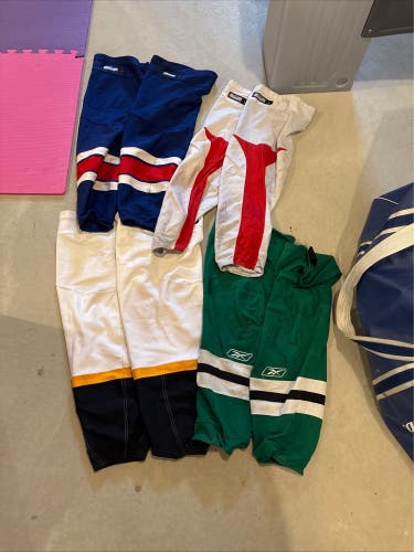 Lot 4 Pairs Very Used Reebok Hockey Socks-Assortment Colors-Mesh Polyester Material*read description