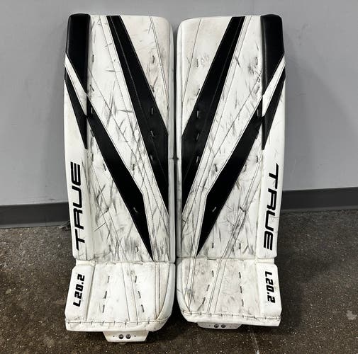 White 34" Senior True L20.2 Goalie Leg Pads (Used)