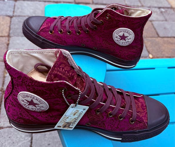 Converse Adults Unisex Embroidered Brocade High Top Lace Up Sneakers Size 8M/10W