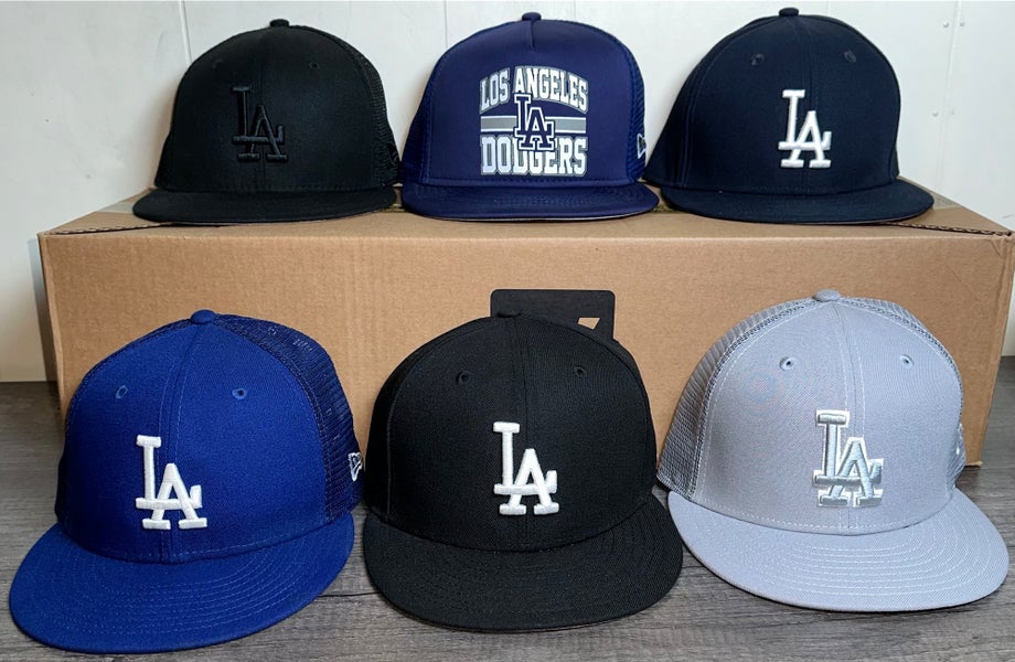 Los Angeles Dodgers Fitted Ball Cap New Era 7 1/8, SNAP BACK LOT- 6 HATS *READ