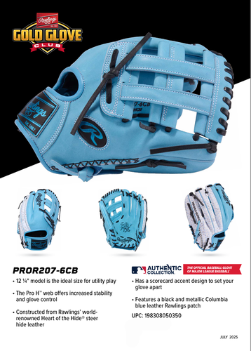 New 2025 July GOTM Rawlings RH Outfield Heart of the Hide Baseball Glove 12.25"