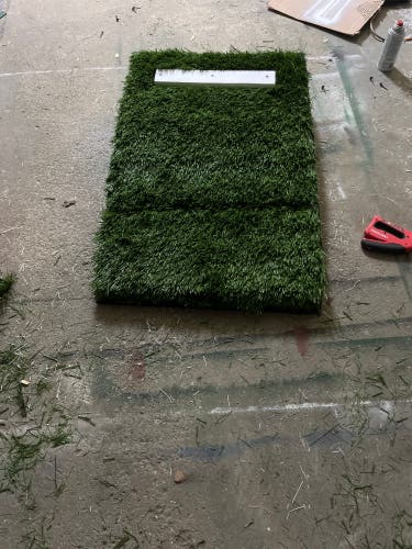 (New) Home made 3 ft long by 2 ft wide turf pitchers mound W/ wheels and handle