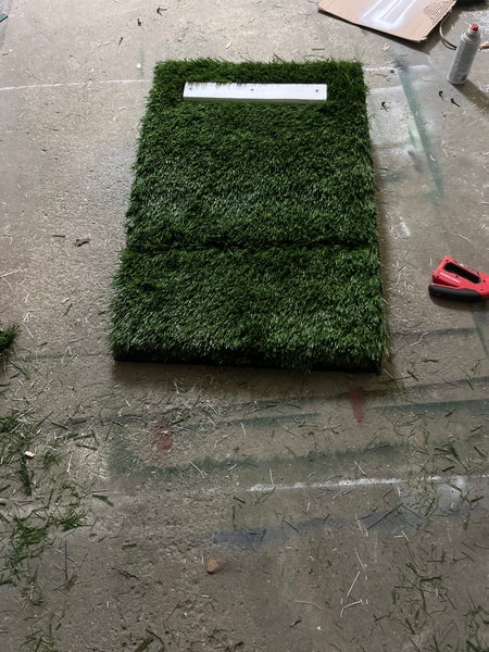 (New) Home made 3 ft long by 2 ft wide turf pitchers mound W/ wheels and handle