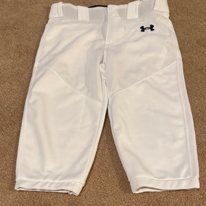 White Unisex Small Youth Under Armour baseball/softball Pants (New)