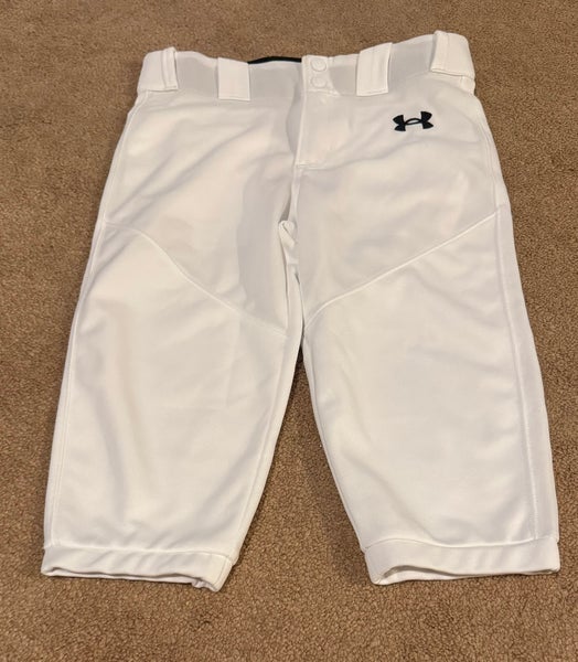 White Unisex Small Youth Under Armour baseball/softball Pants (New)
