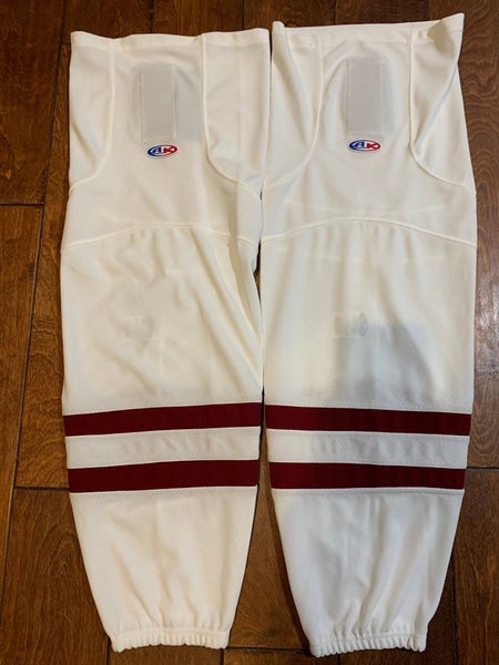 AK Made in Canada Large 30" Socks White & Maroon *Price is Firm - Read Full Description*