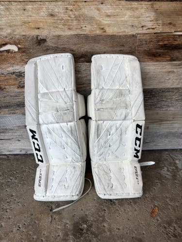 White 26" Junior CCM Extreme Flex E5.5 Goalie Leg Pads