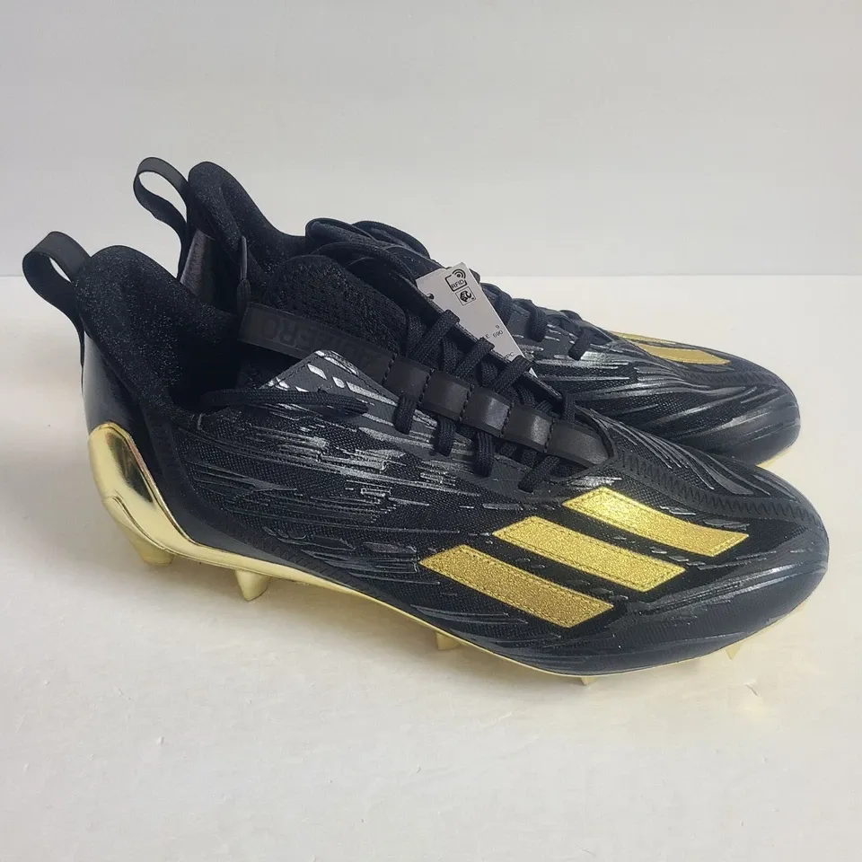 NEW Adidas Adizero Football Cleats GX4051 Size 9.5 Black Gold Adidas Adizero Football Cleats GX4051 Size | Mercari main image 4