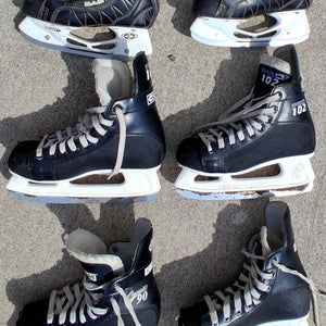 Bundle of used hockey 5 skates: Easton, Bauer, CCM