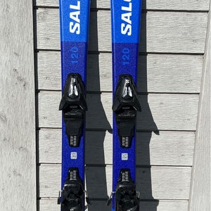 Kid's 2025 Salomon 120 cm Racing Skis With Bindings Max Din 10 (Used)