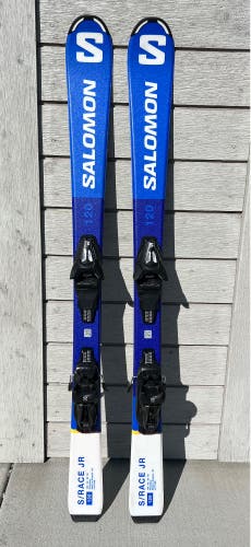 Kid's 2025 Salomon 120 cm Racing Skis With Bindings Max Din 10 (Used)