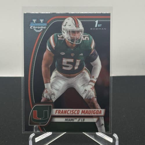 Francisco Mauigoa Miami Hurricanes 2024 Bowman U Football 1st Bowman Base #30