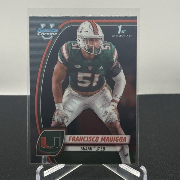 Francisco Mauigoa Miami Hurricanes 2024 Bowman U Football 1st Bowman Base #30