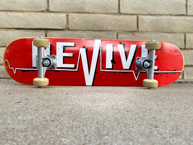 Revive Red Lifeline - 7.25 Youth Complete Skateboard - Bullet trucks