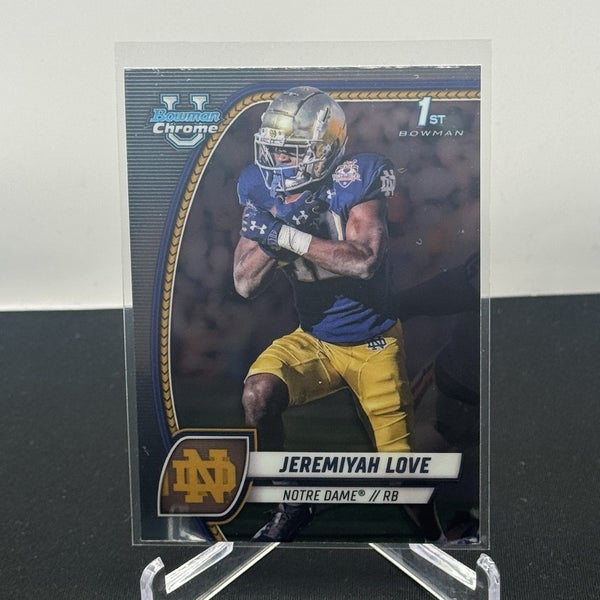 Jeremiyah Love Notre Dame 2024 Bowman U Football 1st Bowman Base #100