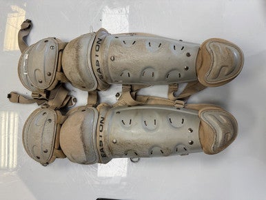 Used Easton YOUTH Catchers Leg Guards Grey Youth 11860-S000298090