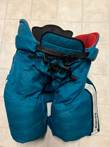 San Jose Sharks Teal Senior Large CCM HP45X Hockey Pants Pro Stock #59 Jimmy Schuldt (Used)