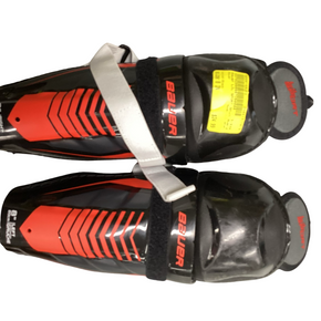 Used Bauer LIL SPORT Youth Shin Guards Black 8" 11613-S000168253