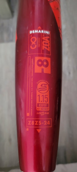 2024 DeMarini Zoa Composite USSSA Certified Bat (-8) 22 oz 30" (Used)