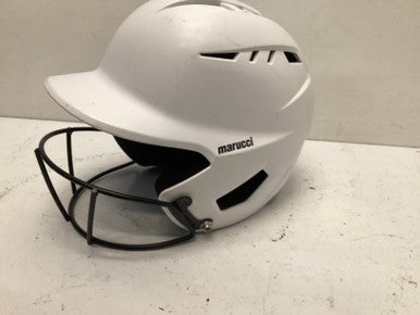 Used Marucci DUROVENT MED Batting Helmet w/Mask White MD 11443-S000197956