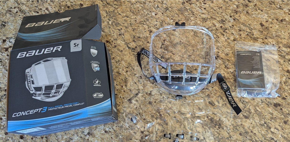 Large Bauer Concept 3 Senior Full Face Helmet Shield  (Used)