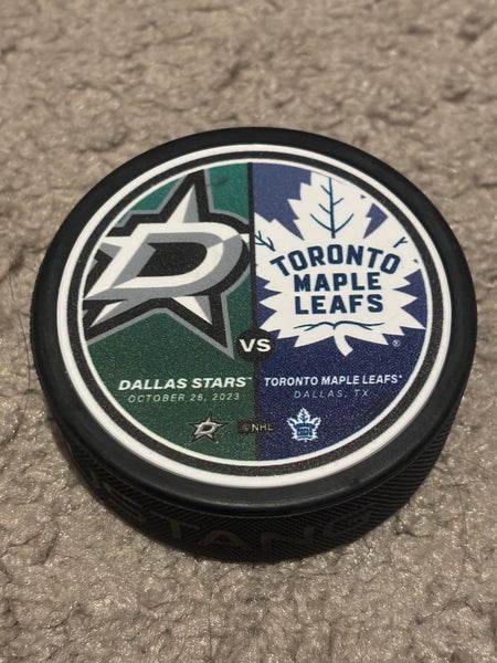 Dallas Stars vs Toronto Maple Leafs NHL Match Up Hockey Puck 10/26/2023
