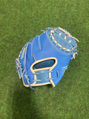 Blue Wilson A2000 DPCM RH Catcher's Baseball Glove 33" (New) | Autism Speaks Edition